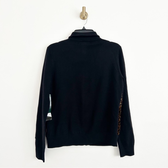 NEW $199 Lauren Ralph Lauren Wool Silk Leopard Quilted Sweater Jacket Size Large - Picture 7 of 8